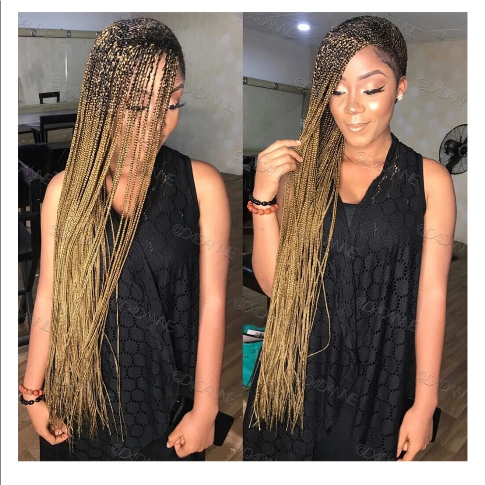Cornrow lace front wig in length states 32 inches but is longer picture included